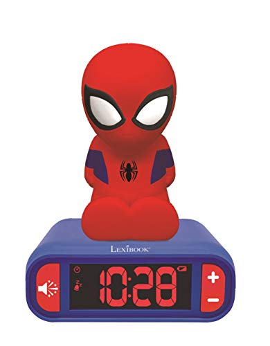 LEXIBOOK, Spider-Man Nightlight Alarm Clock, RL800SP