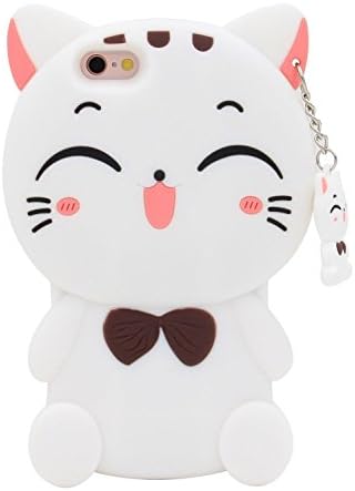 CHOCOCASE White Lucky Cat Case for iPhone SE / iPhone5 / iPhone5s Soft Silicone Material Japanese Style 3D Cartoon Cute High Fashion Stylish Kids Teens Girls Women Protective