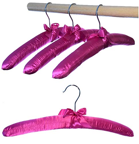 HAGSPIEL Padded Clothes Hangers Satin Pink Pack of 10