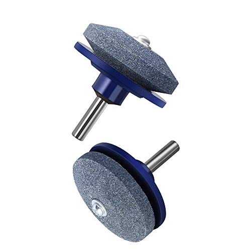 WesGen 2Pcs Lawnmower Blade Sharpener Lawn Mower Sharpener for Power Drill Hand Drill (1.97 inch Diameter)