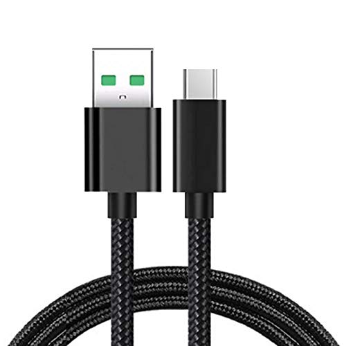 AMAZE!UK USB Cable Type C Phone Charger Lead 2m Fast Charge for Moto G53/G23/G73/E13/ G22/E20/E30/E40 (USB-A to USB-C) Nylon Braided Charging Cable (Black)