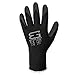 Better Grip Ultra-Thin BGSB1 Nylon Sandy Latex Coated Work Gloves, 4 Pairs/Pack (Small, Black)