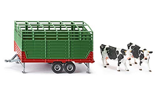 siku 2875, Viehanhänger inkl. 2 Holstein-Kühen, 1:32, Metall/Kunststoff, Grün, Viele Funktionen