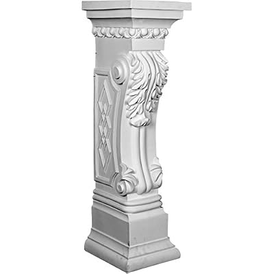 Ekena Millwork SUR35X10X11SC 9 7/8" W x 11 1/8" D x 34 5/8" H Scroll Leaf Surround, Factory Primed White