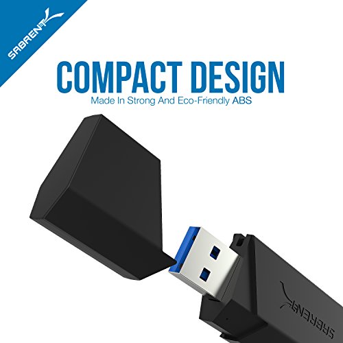 Sabrent SuperSpeed 2-Slot USB 3.0 Flash Memory Card Reader for Windows, Mac, Linux, and Certain Android Systems - Supports SD , SDHC , SDXC , MMC / MicroSD , T-Flash [Black] (CR-UMSS)