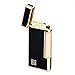 Ultra-thin Flint Wheel Refillable Butane Gas Cigarette Cigar Metal Lighter (Black Gold)