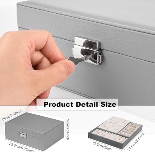 NUZEKY Jewelry Box Organizer for Women Girls, 2 Layer Jewelry Organizer