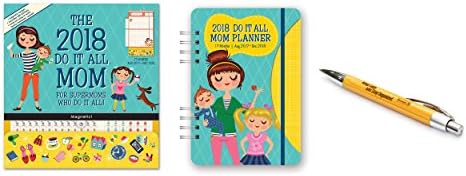 Orange Circle Studio 2018 Moms Do It All Magnetic Wall Calendar and Moms Do It All Planner , Aug. 2017 - Dec. 2018, Comes with a Kemah Bamboo Pen