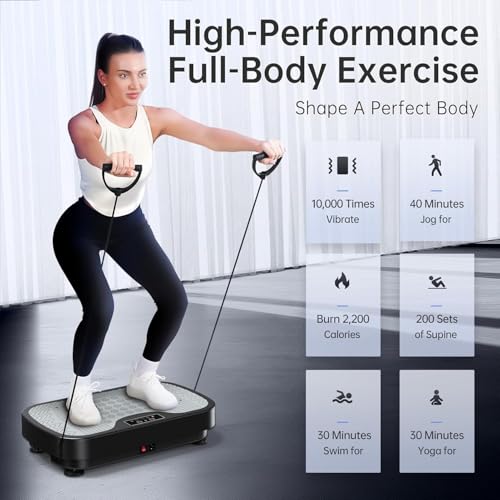 JOROTO Vibration Plate Exercise Machine, Vibration Platform Lymphatic Drainage with Acupressure Nodes, Body Shaker Exercise Machine for Weight Loss, Toning & Wellness-Maximum Load 150kg