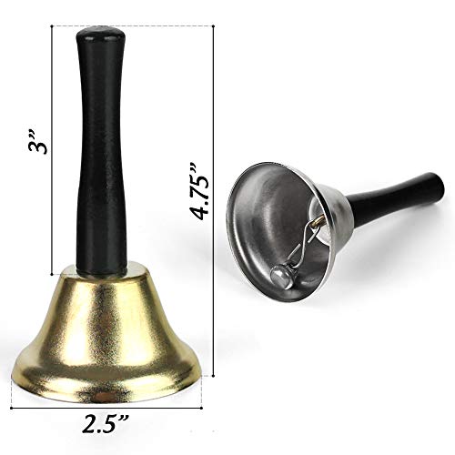 DomeStar Hand Bells, 2PCS Call Bell Handheld Bell Service Bell Wedding Bell Dinner Bell for Elderly Patients Sick Person