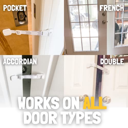 Door Buddy Cat Door Strap for Pets Caramel. Adjustable Dog Proof Door