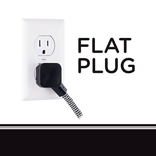 Cordinate Designer 3Outlet Extension Cord, 3 Prong Power Strip Surge Protector, Extra Long 10