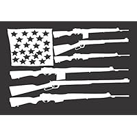 Barking Sand Designs Flag Guns USA - Die Cut Vinyl Window Decal/Sticker for Car/Truck 8.5"x5.5"