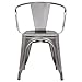 Poly and Bark Trattoria Arm Chair in Polished Gunmetal (Set of 4)