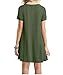 MOLERANI Women's Casual Plain Simple T-Shirt Loose Dress(Army Green,L)