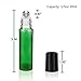 Olilia Glass Roll on Bottles with Metal Roller Balls, Essential Oils Key included 12 Pack of 10ml(1/3oz) (Green)