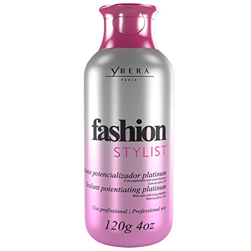 Ybera Keratin Hair Straightening Treatment Fashion Stylist Platinum | Smooth System | Extreme Shining Hair | Formulated for Blond, Bleached Hair | Enhanced with Omega | New Image | 4 FL Oz