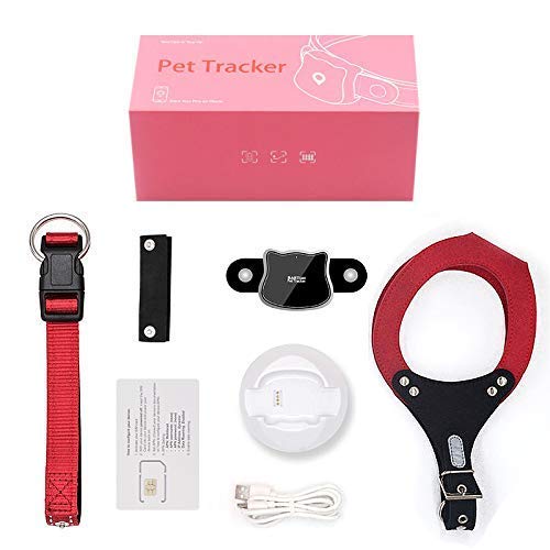 BARTUN GPS Dog Cat Tracker Locator Real Time Activity Monitor for Pet WiFi GPS LBS Positioning Tracking Device with Collar Included SIM Card