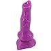 Romi Realistic Dildo Artificial Wolf Penis G-spot Stimulation Prostate Massager Anal Butt Plug for Women Men Couples (Purple)