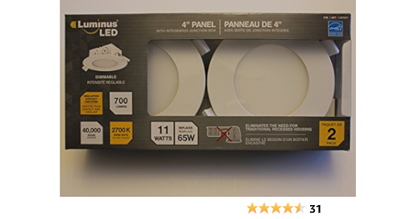 Luminus Led 4 Panel Dimmable Pot Lights With Integrated Junction Box 2 Pack Amazon Ca Tools Home Improvement