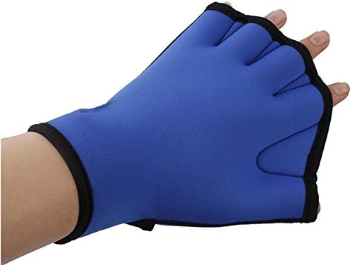 Wellwellbuy Swim Gloves Aquatic Fitness Water Resistance Training Aqua Fit Webbed Gloves (Medium)