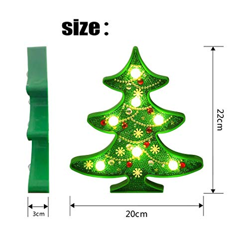 qiaoniuniu Diamond Painting for Kids Mosaic Making Night Light Christmas Tree Lamp for Children - Thumbnail 3