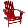 Sunnydaze Coastal Bliss Outdoor Painted Adirondack Chair - Natural Fir Wood Construction - Patio, Deck, Fire Pit, Garden…