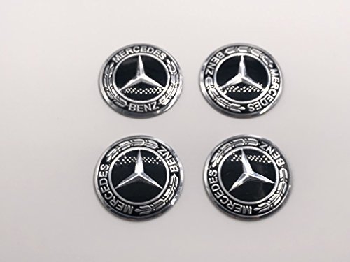 AOWIFT 3D Steering Wheel Badge Emblem Sticker for Mercedes-Benz New Logo Black 56mm