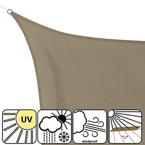 BB Sport Sonnensegel 3m / 4m x 2m Cappuccino Trapez Wetterbeständig Wasserabweisend Sonnenschutz 100% PES Sichtschutz… – Bild 2