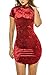 Dreamtravel Womens Short Sleeve Turtleneck Velvet Mini Bodycon Pencil Dress