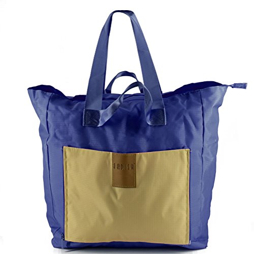 BrightMyWay Travel Waterproof Foldable Bag Luggage Handbag with Large Capacity (Navy 1pc)