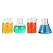 Lily's Home Mini Science Beaker and Flask Shot Glasses, Great Gift for Chemistry and Bio Grads, Nurses and Doctors, Clear 2 to 2 1/8