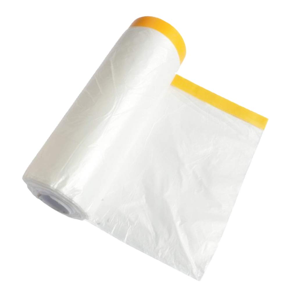 sinzau Dust Sheet Roll for Furniture: Cover Surface 4.6 × 82 feet Painting Masking Film for House Renovate Spray Painting - for Floor Wall Cabinets Carpet Sofa Car
