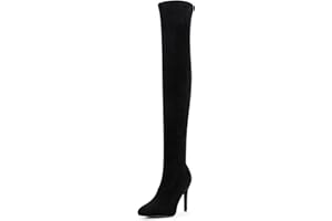 Shoe'N Tale Women Over The Knee High Stretchy Leather Thigh High Snow Boots