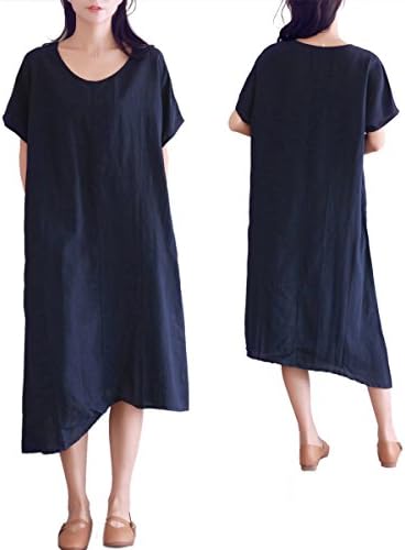 Eazon Women Dresses Casual Cotton Linen Dress Plus Size Maxi Dresses For Women