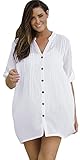 swimsuitsforall Women's swimsuitsforall Cotton Big Shirt With Crochet