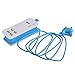 Europe USB Power Strip with 4 Ports USB Charging Station Outlets 5V 2.1A-1A 21W Universal Socket EU Plug 100V-240V Compact 5ft Extension Cord Portable Electric Power Strip for Traveling (Blue)