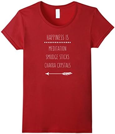 Womens Meditation smudge sticks chakra crystals t-shirt XL Cranberry