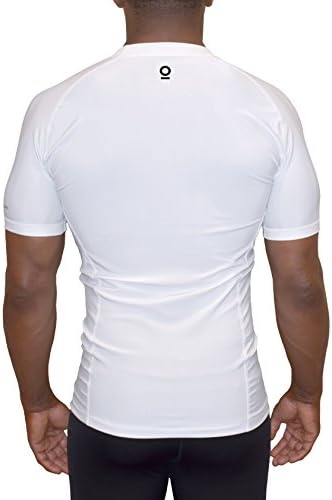 Optimal Human Short Sleeve Compression Shirt w/Under-Arm Mesh Cooling Panels Best for: MMA BJJ No-Gi | Crossfit | Obstacle Course Racing | Rash Guard | Baselayer (XXX-Large, White)