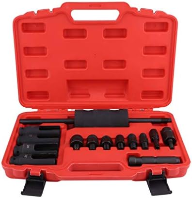 Injector Puller, 14Pcs Common Rail Injector Extractor Diesel Puller Set Injection Tool Kit with a Red Storage Case
