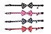 BINGPET BA3041 Soft Personalized Rhinestone Bow Tie Adjustable Cat Breakaway Collar With Bell , Pink