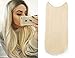AisiBeauty 20 Inches Fish Line Hair Extensions Long Straight Hidden Invisible Wire Hair Flip on Wire in Hair Extensions Blonde Synthetic Invisible Wire Hair Extensions for Women (613#)