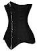 Camellias Women's Double Steel Boned Long Line Edwardian Underbust Waist Training Corset, SZ1969-2-Black-3XL