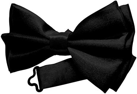 Bow Tie For Men - Pre-tied Classic Knot Style - Adjustable Sizing by Action Ward (Black)