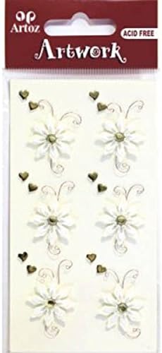 Cream Flower Craft Embellishment Wedding Or Marriage Celebration Card Topper Scrapbooking Stickers