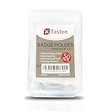XFasten Waterproof PVC Vertical ID Card Badge Holder, Clear and Yellowing Resistant, Pack of 50 Proximity and Cruise Plastic Card Holder Pouch with Resealable Zip