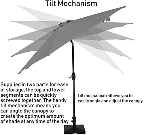 CCLLA Outdoor Garten Sonnenschirme 9Ft Market Umbrella Patio Outdoor Tischschirm mit Belüftung, Yard Umbrella mit Push… – Bild 6