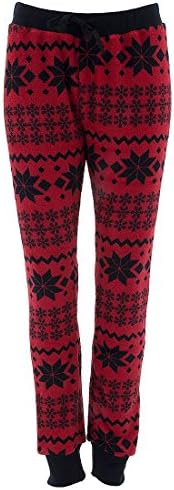 Red Snowflake Fleece Pajama Pants for Juniors S
