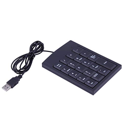 Smartlove1P USB Wired Numeric Keyboard Keypad Adapter 19 Keys for Laptop PC Black