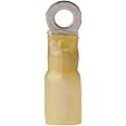 ANCOR MARINE GRADE 312299 Electrical Nylon Insulated Adhesive Lined Heat Shrink Ring Terminals (12 to 10-Gauge, Size 8 Screw, 100-Pack)